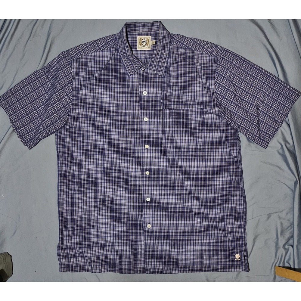 Cinch‎ Shirt Mens Large Blue Plaid Short Sleeve Western Button Down Rodeo Cowboy